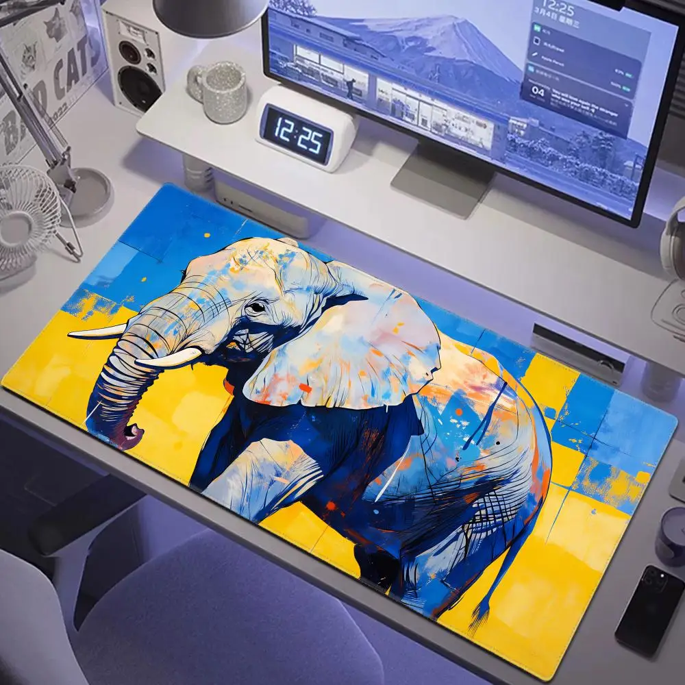 

HYBXAXC Abstract Graffiti Elephant Desk Mat, Large Gaming Mouse Pad, Waterproof Non-Slip Desk Blotter for Office Home