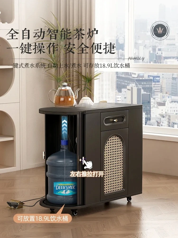 Light Luxury Home Mobile Small Table-Chair Set Modern Stone Plate Tea Table Balcony with Wheels