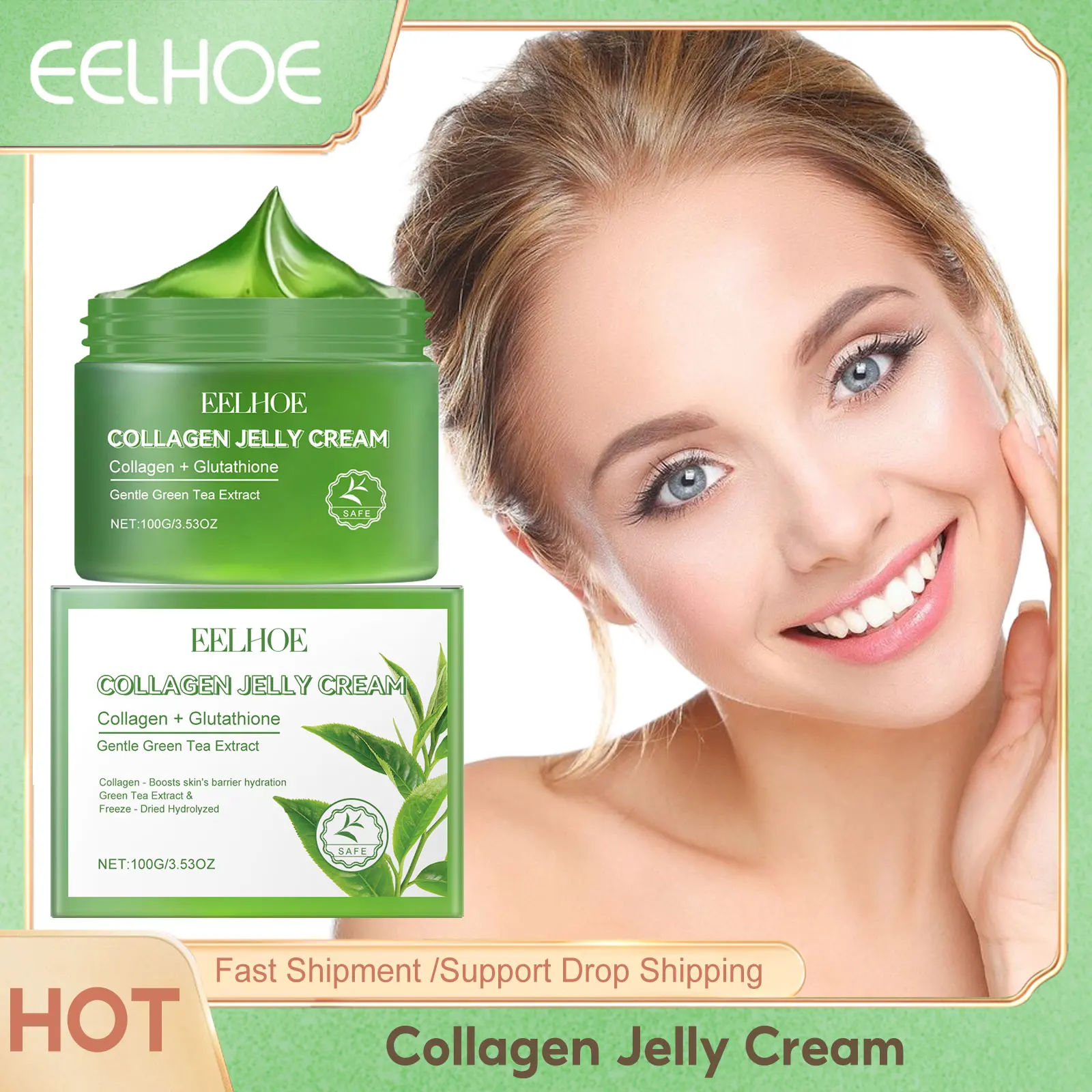 

Collagen Jelly Cream Firming Skin Soothing Redness Dryness Deep Skin Hydration Fade Fine Lines Lighten Melanin Tender Skin Care