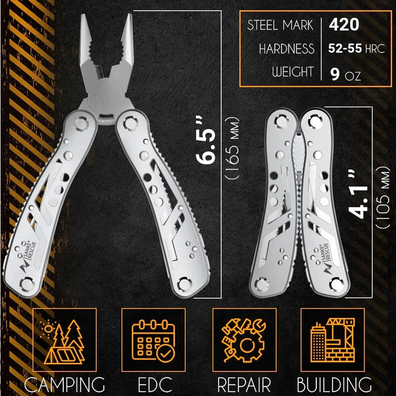 Mini Sailor 24-In-1 Multi-Function Tools Pocket Multitool Pliers Opener Knife Folding EDC Hand Tool Screwdriver Outdoor Survival