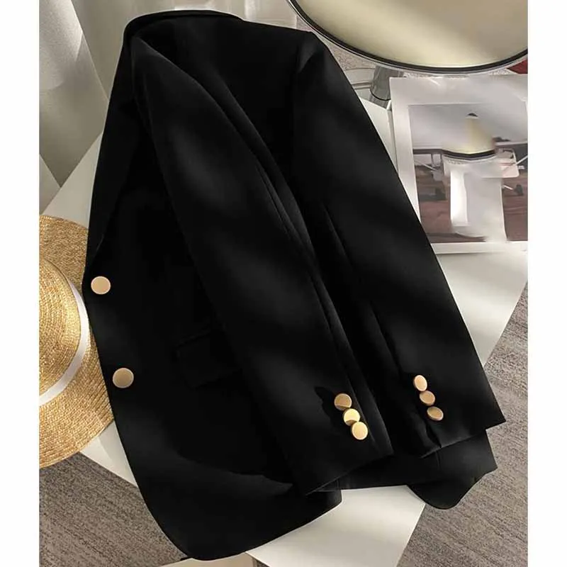 

Korean New Ladies Fashion Long Sleeves Suit Outwear Winter Female Small Suit Jacket Advanced Women Solid Color Blazer Tops Coat