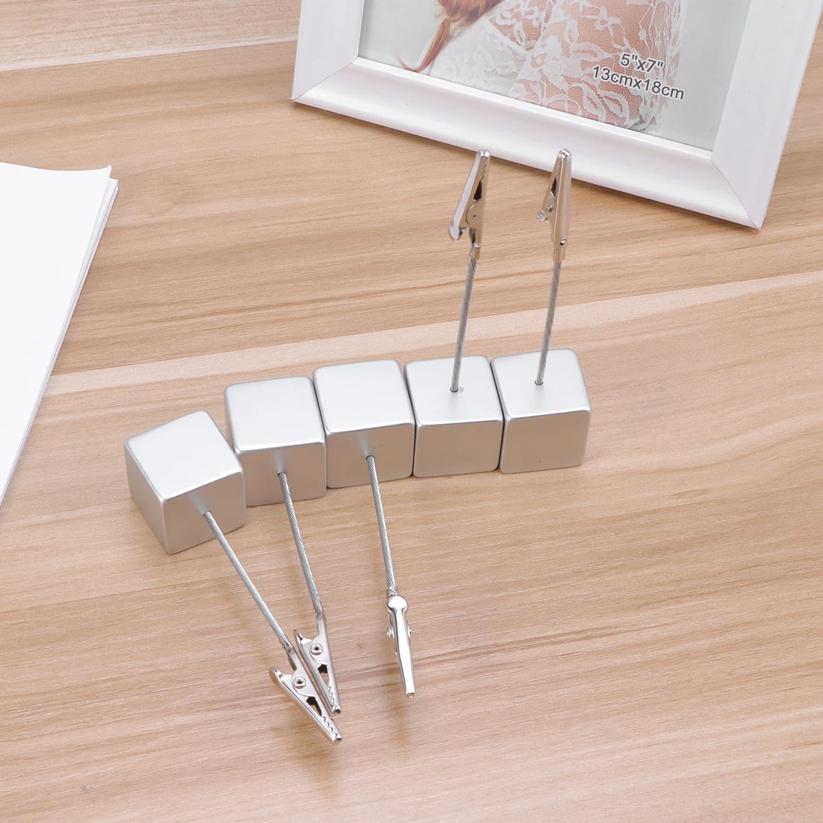 10 Pcs Cube Resin Photo Clip Holder Desk Alligator Clip Memo Holder Business Card Wedding DIY Sweet