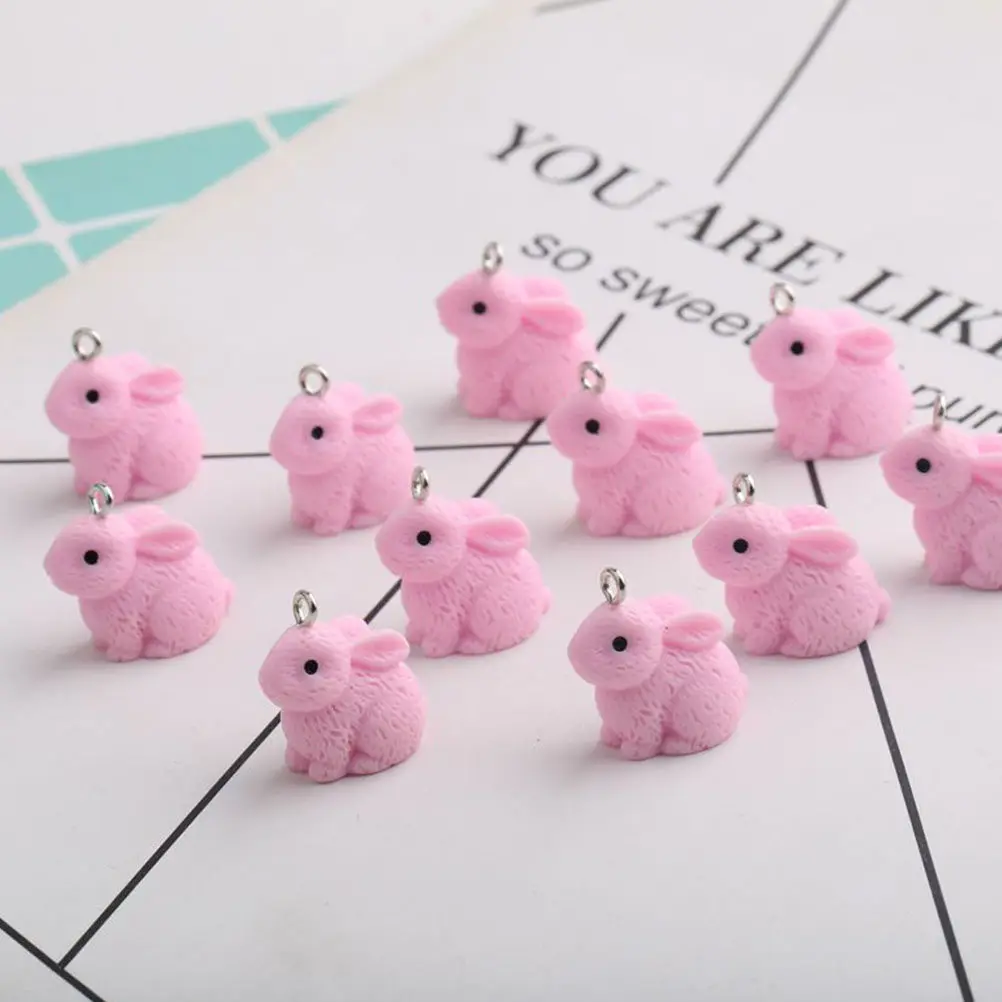 

20Pcs Easter Bunny Rabbit Charms Resin Pendants DIY Jewelry Making Bracelets Earring Supplies Hanging Rabbit Charms