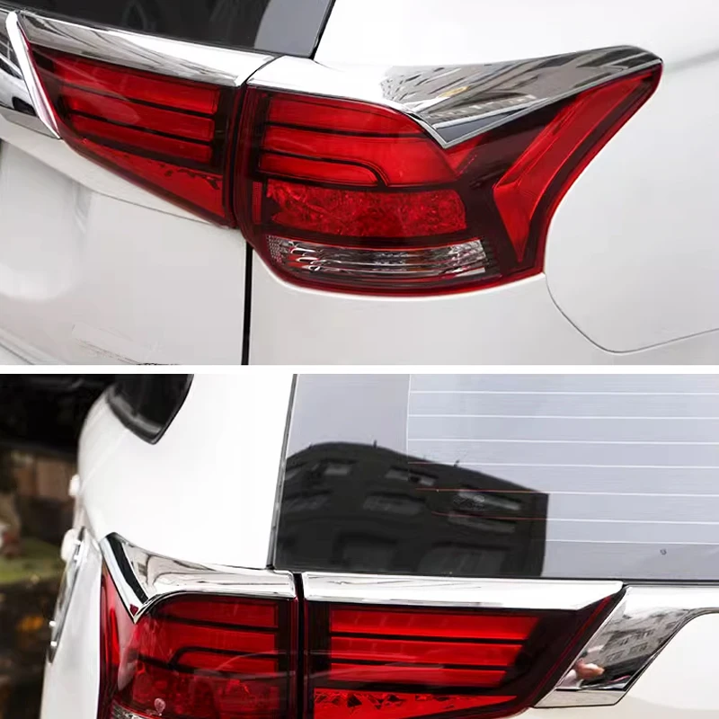 ABS Chrome Accessories For Mitsubishi Outlander 2016 2017 2018 Rear Tail Lights Lamp Eyelid Eyebrow Molding Cover Kit Trim 4PCS