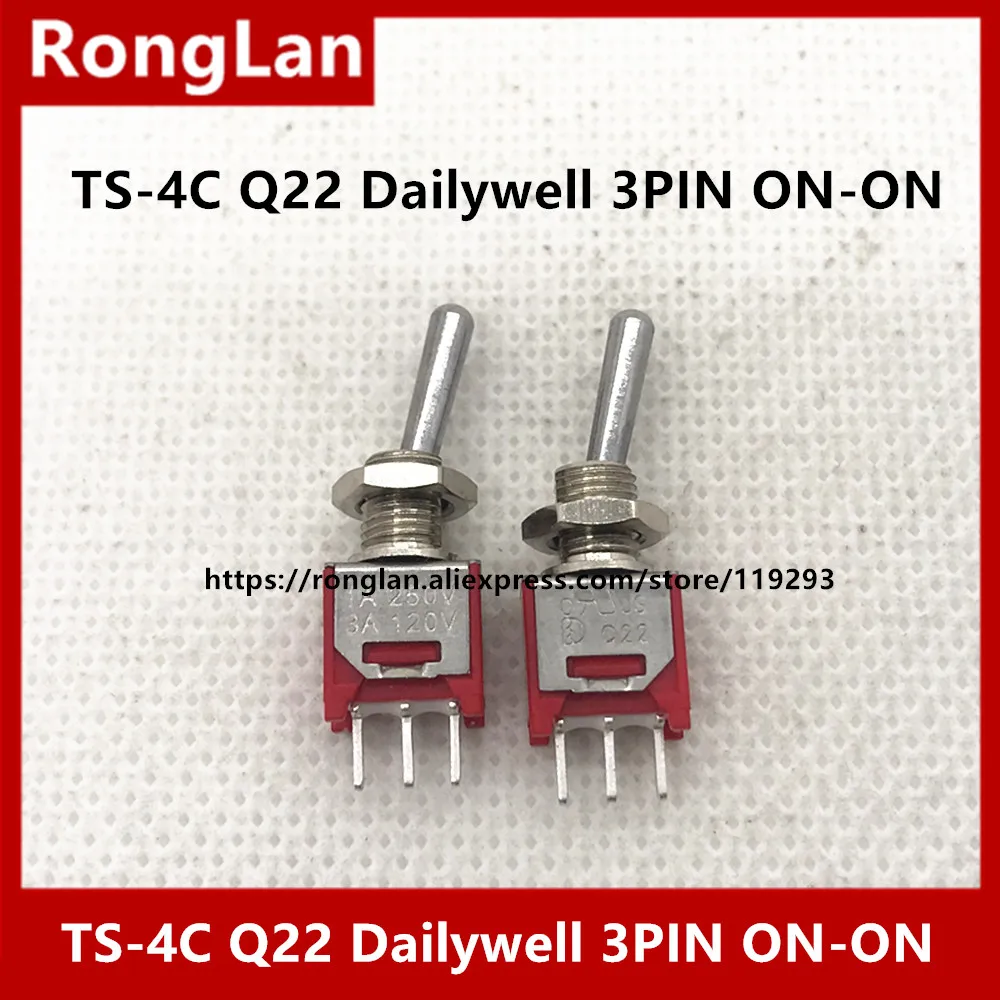 [SA] TS-4 C Q22 Deli Wei Pin Dailywell two tranches small toggle switch toggle 2MS1 3PIN NO-NO Pointed foot --50pcs/lot