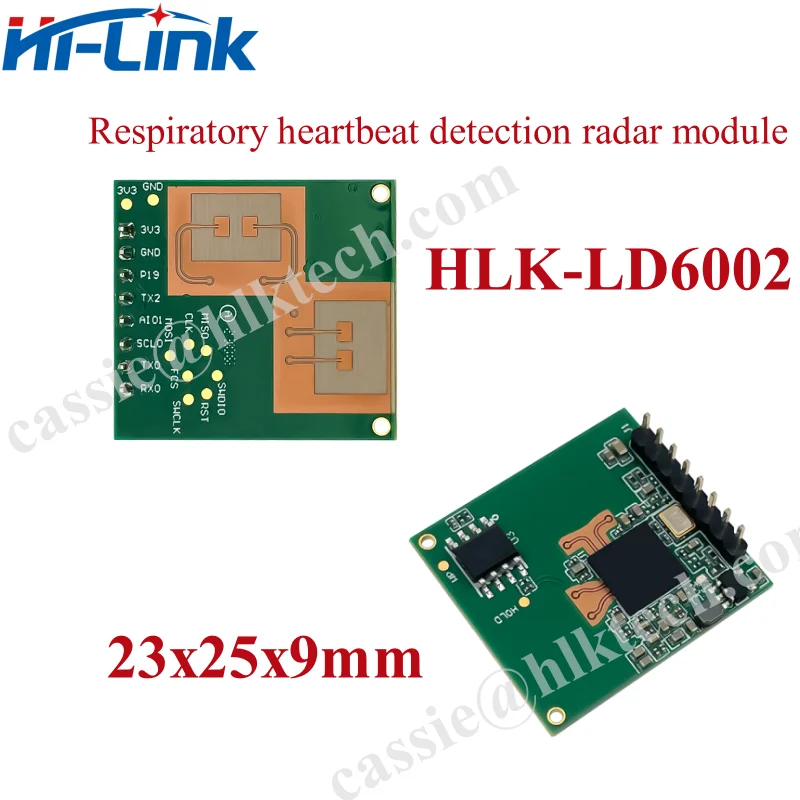 Alarme Respiratório Humano, Detecção de Freqüência Cardíaca, Módulo Radar, 60GHz, HLK-LD6002 FMCW, HLK-LD6002, 600mA, 3.3V, 1.5m, 2T2R PCB, 1MB Flas, Novo