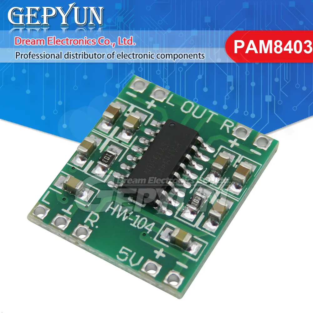 PAM8403 module Super digital amplifier board 2 * 3W Class D digital amplifier board efficient 2.5 to 5V USB power