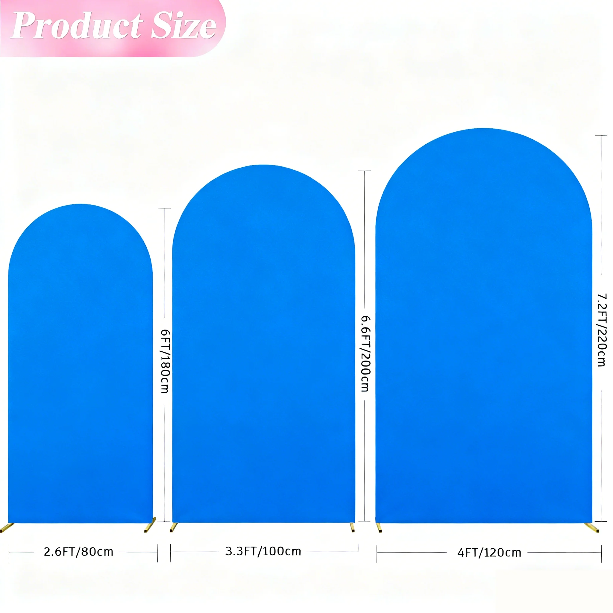 6 Fuß 6,6 Fuß 7,2 Fuß große blaue Bogenabdeckung, 2 Außen-Spandex-montierter Stoffbogen-Hintergrund, Geburtstagsfeier, Hochzeitsbogen-Dekoration – Detail 2