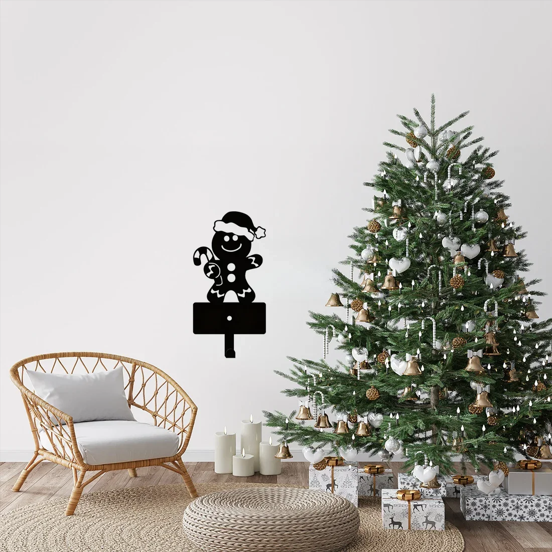 

Unique 1pc Gingerbread Man Metal Hook for Keys – Wall-Mounted Christmas Novelty. Unusual for Hanging Bathroom Towels