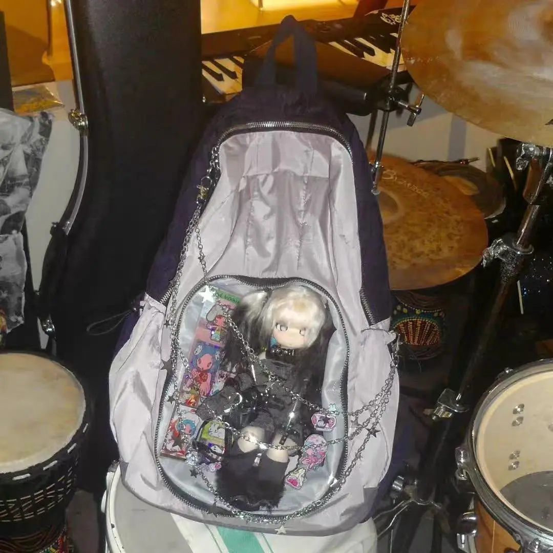 

Ita Bag Y2K Backpack Transparent Pocket Women's Backpack Large Capacity Casual Women's Bags Light Weight Woman Backpacks