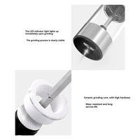 ABWM-Electric Salt And Pepper Grinder Set Adjustable Coarseness Automatic Spice Mills 2 PCS With Storage Base