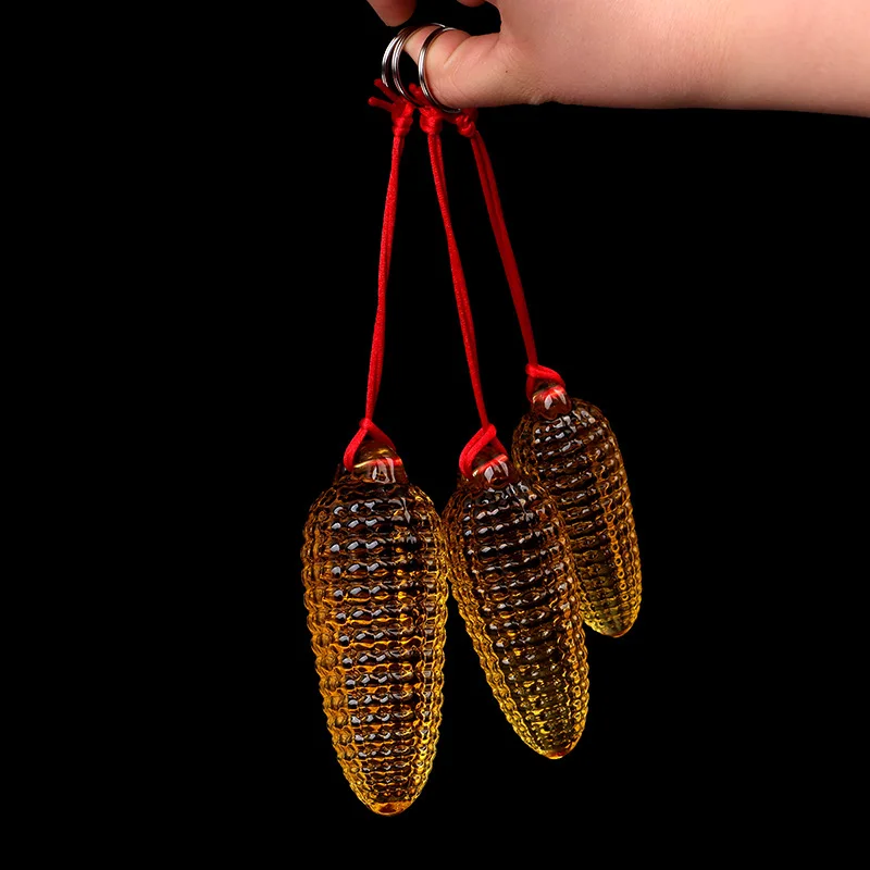 Ring-pull Crystal Glass Corn, Handheld Sensory Massage Toy, Portable Stress Relief Relaxation Tool for Daily Leisure Use