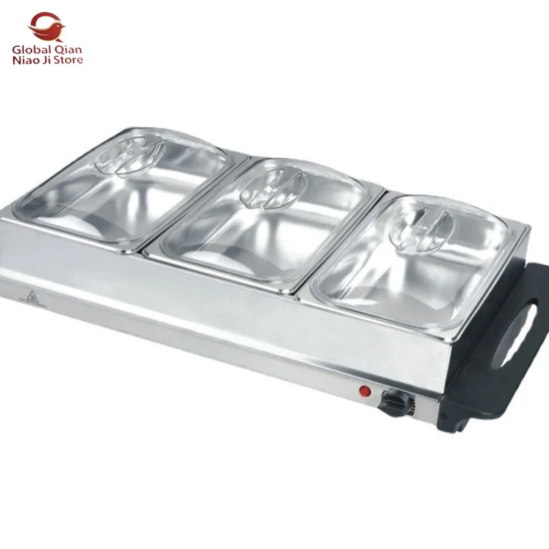 3 X 2.5L Stainless Steel Insulated Tray for Food And Beverage Keeping Warm And Fresh