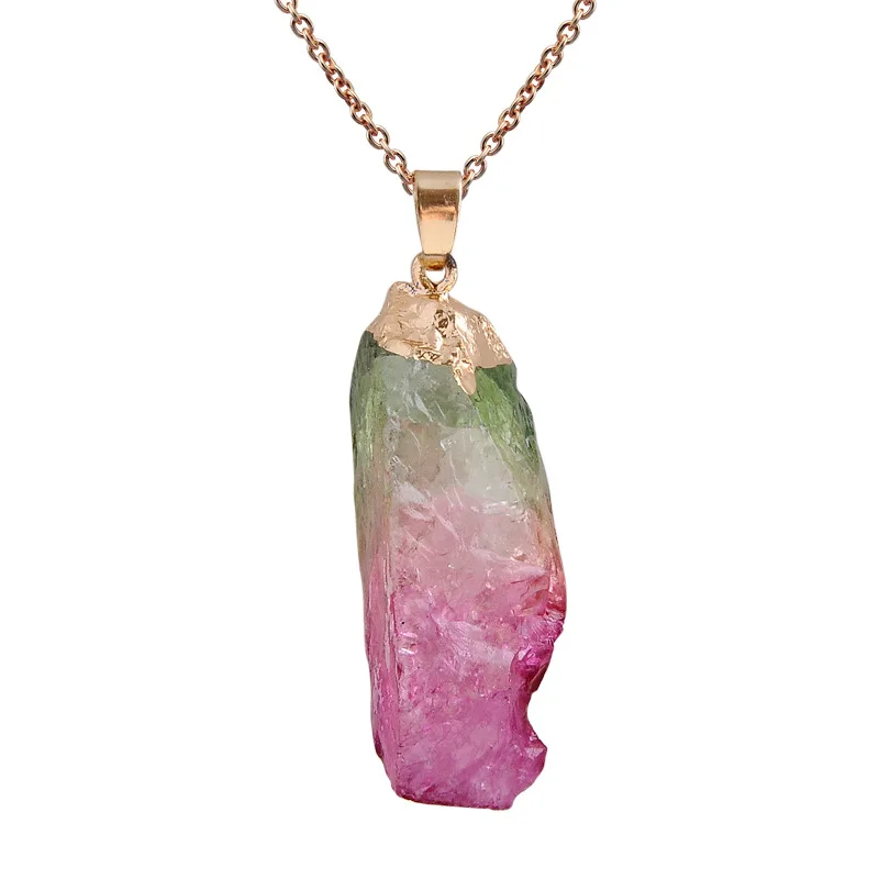 

Natural Amethyst Irregular Rough Stone Pendant Clavicle Transparent Quartz Lady Fashion Jewelry Healing Lucky Necklace Gift