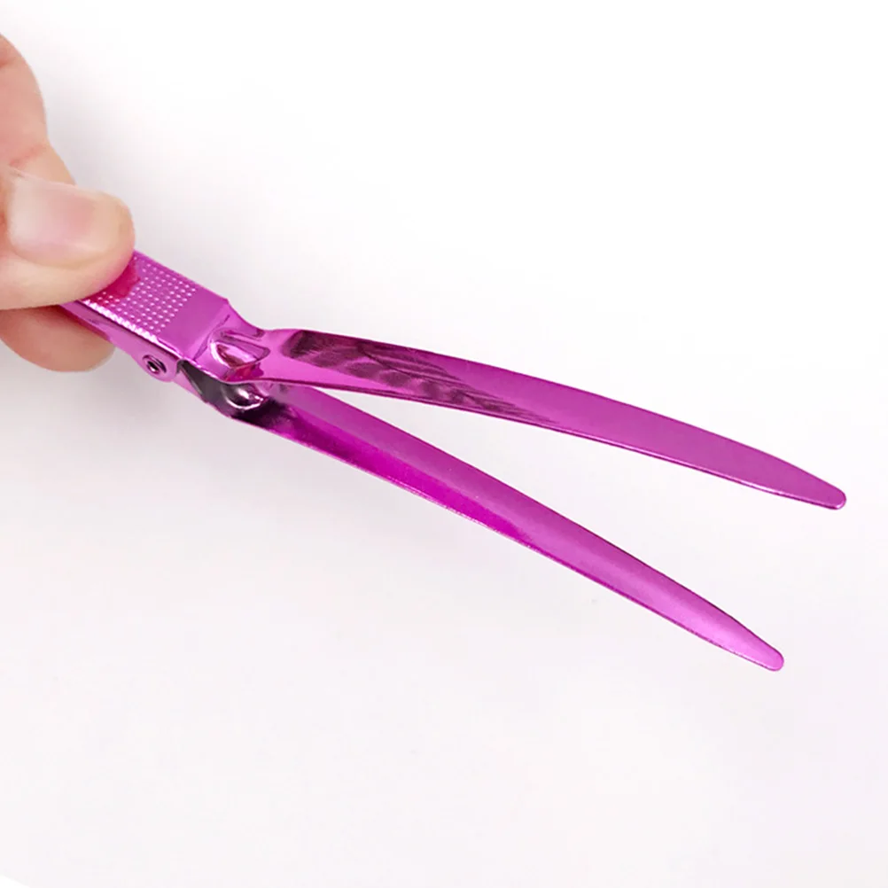 

12pcs Duckbill Hair Clips Stainless Steel Strong Hold Salon Clamps For Coloring Styling Washing Face Portable Lightweight Hair
