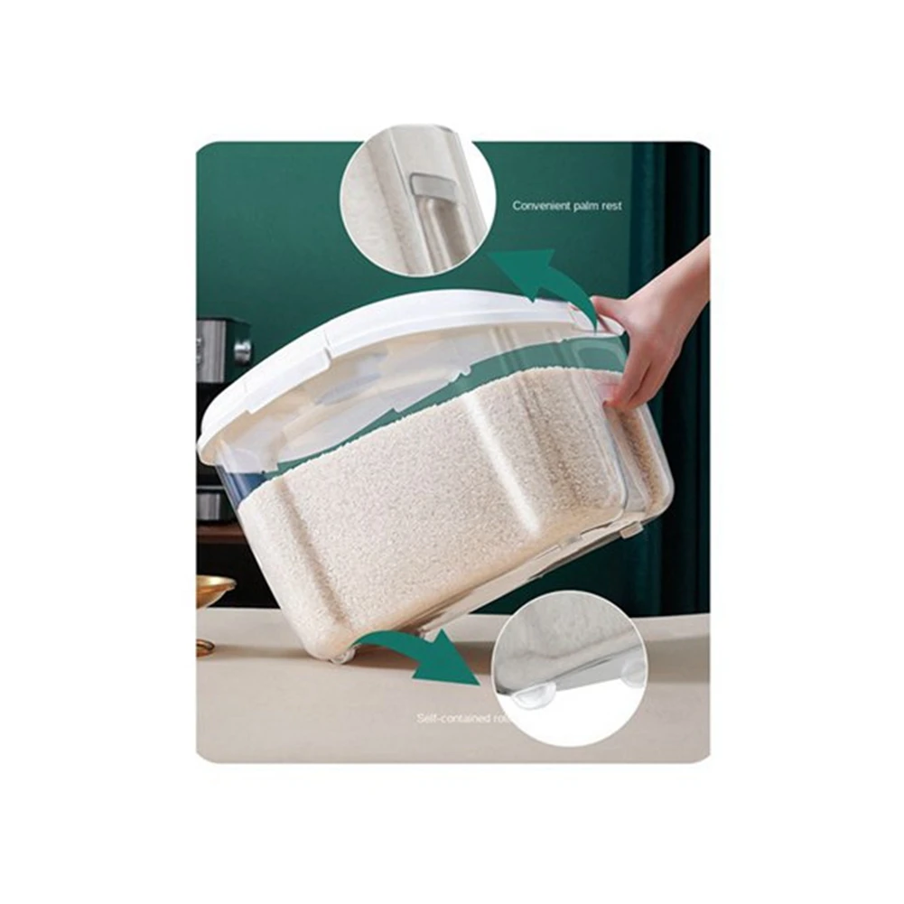 

ABLK 5KG Kitchen Container Bucket Insect-Proof Moisture-Proof Rice Box Grain Sealed Jar Home Storage Pet Dog Food Store Box
