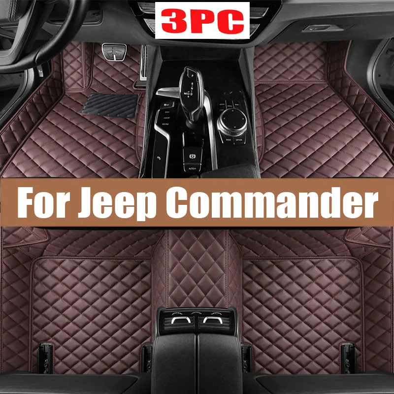 Car Floor Mats For Jeep Commander XK 2006~2010 7 Seat Rug Carpet Anti Dirty Pads Leather Mat Interior Parts Car Accessories 2007