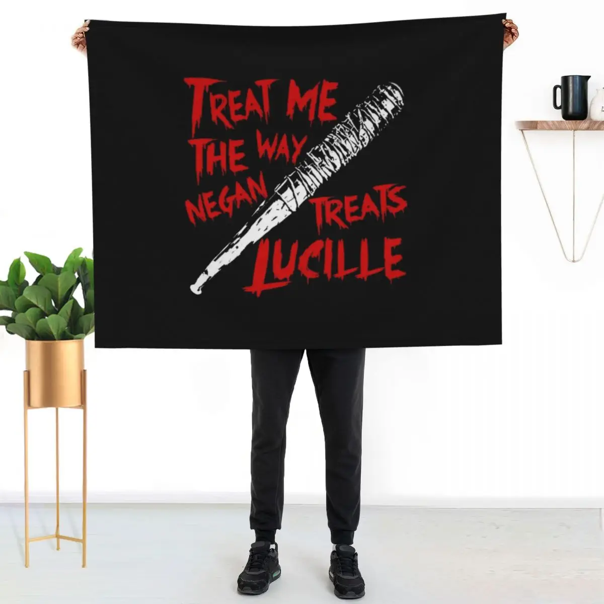 Treat Me The Way Negan Treats Lucille Throw Blanket bed plaid Beautifuls Decorative Sofa For Decorative Sofa Stuffeds Blankets