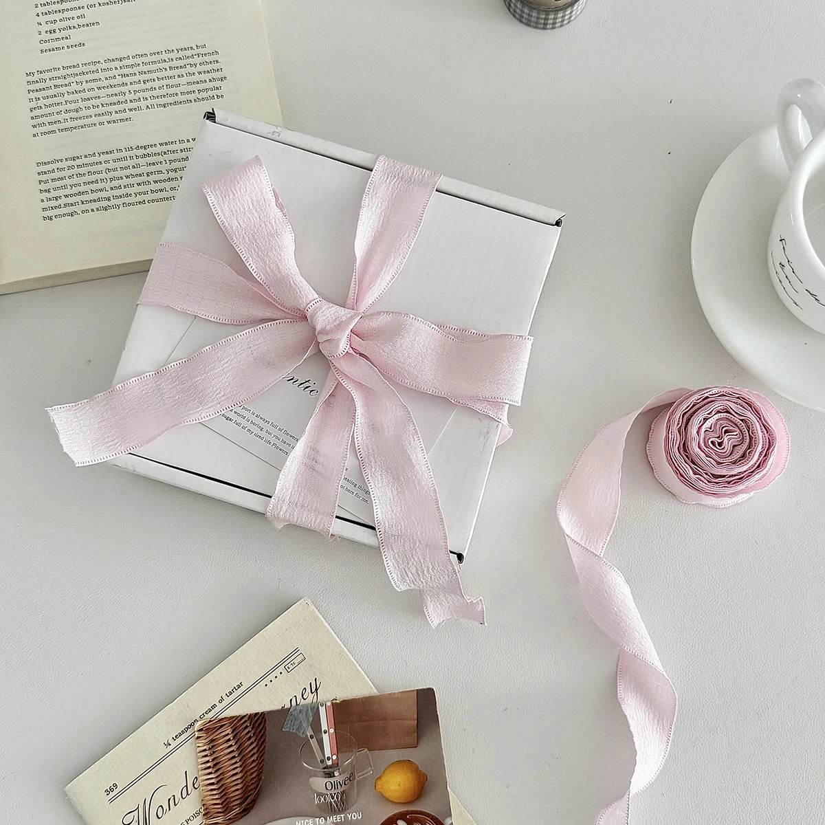 1pc fishtail Yarn Ribbons Wave Edge Pleated Chiffon Ribbon Gifts Packaging Material Wedding Birthday Party Flower DIY decor