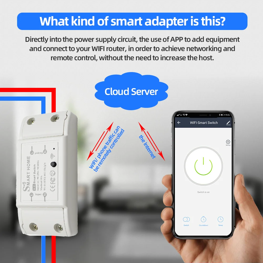 Smart Home House Zigbee Wifi Wireless Remote Switch Breaker LED Light Controller Module Alexa Google Home Tuya Smart eWeLink APP