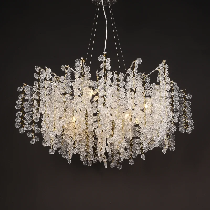 Nano Electroplating High End Crystal Pendant Chandelier For Living Dining Room Hotel Hall Home Hanging Lamp Light Fixture Decor