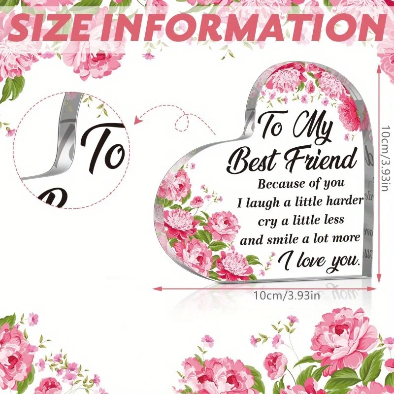 Acrylic Heart Keepsake - Graduation & Long Distance Friendship Gift