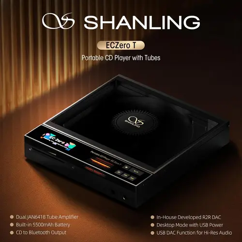 Imagen 2 del producto SHANLING EC Zero T HIFI portátil R2R DAC tubo reproductor de CD TPA6120 Audio de alta resolución HiFi amplificador de auriculares de escritorio Bluetooth aptX