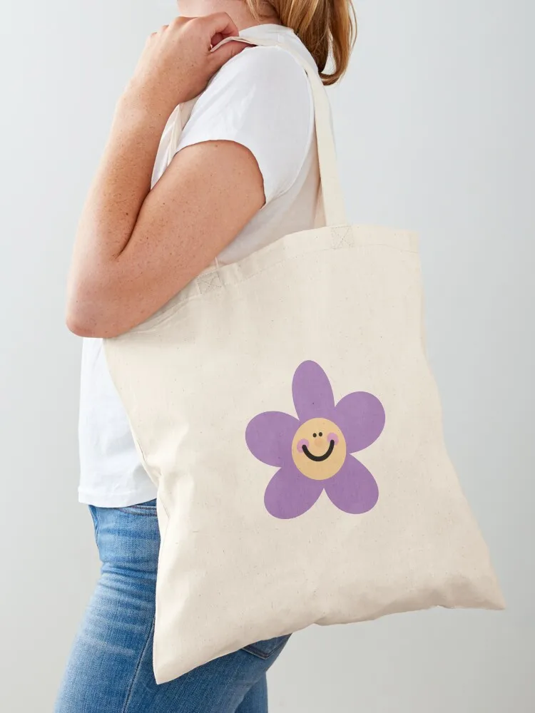 

happy purple flower Tote Bag canvas tote Women's shopper bags for women Large bags for women