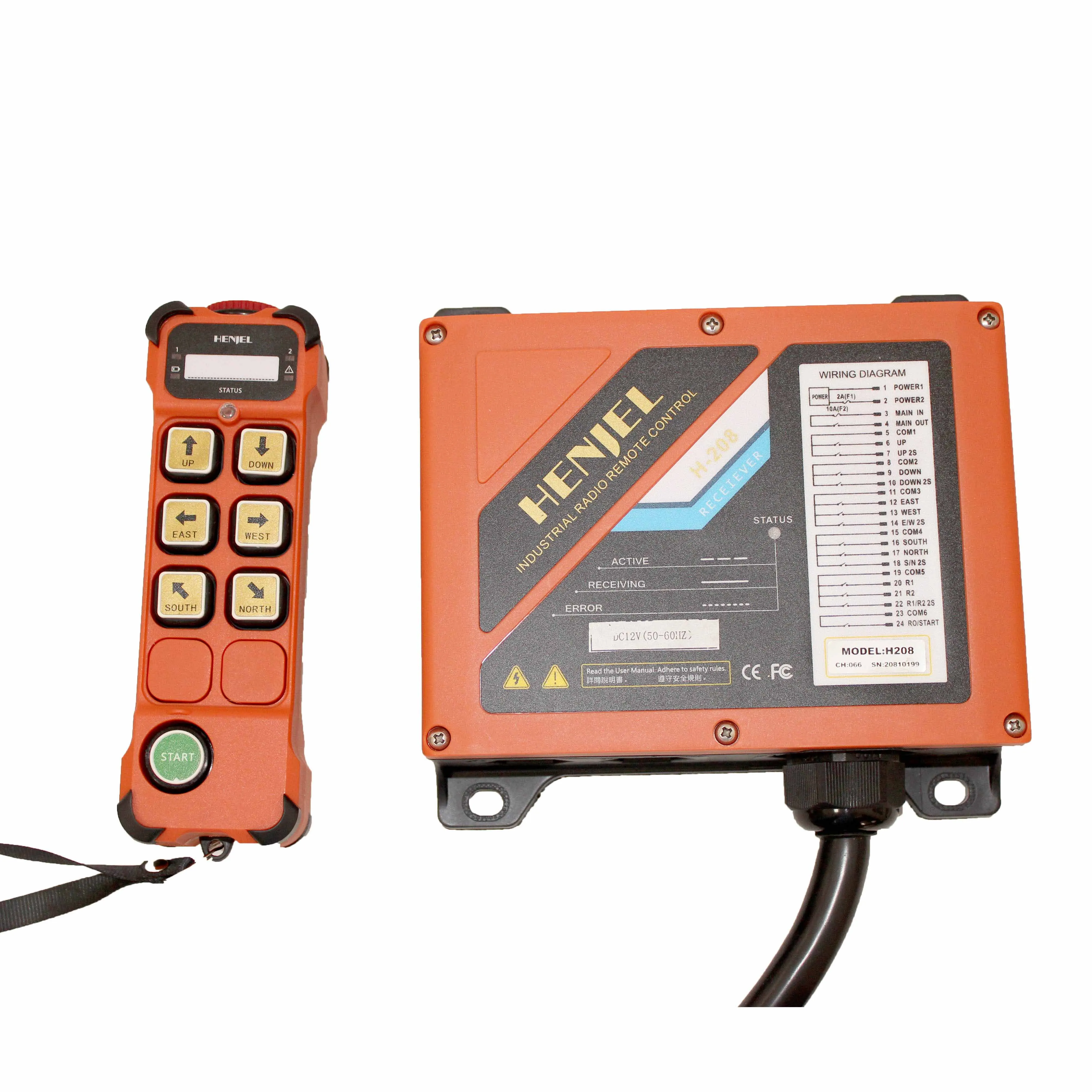 Overhead bridge crane radio remote control switch Hanjel H206 H208 industrial wireless remote control