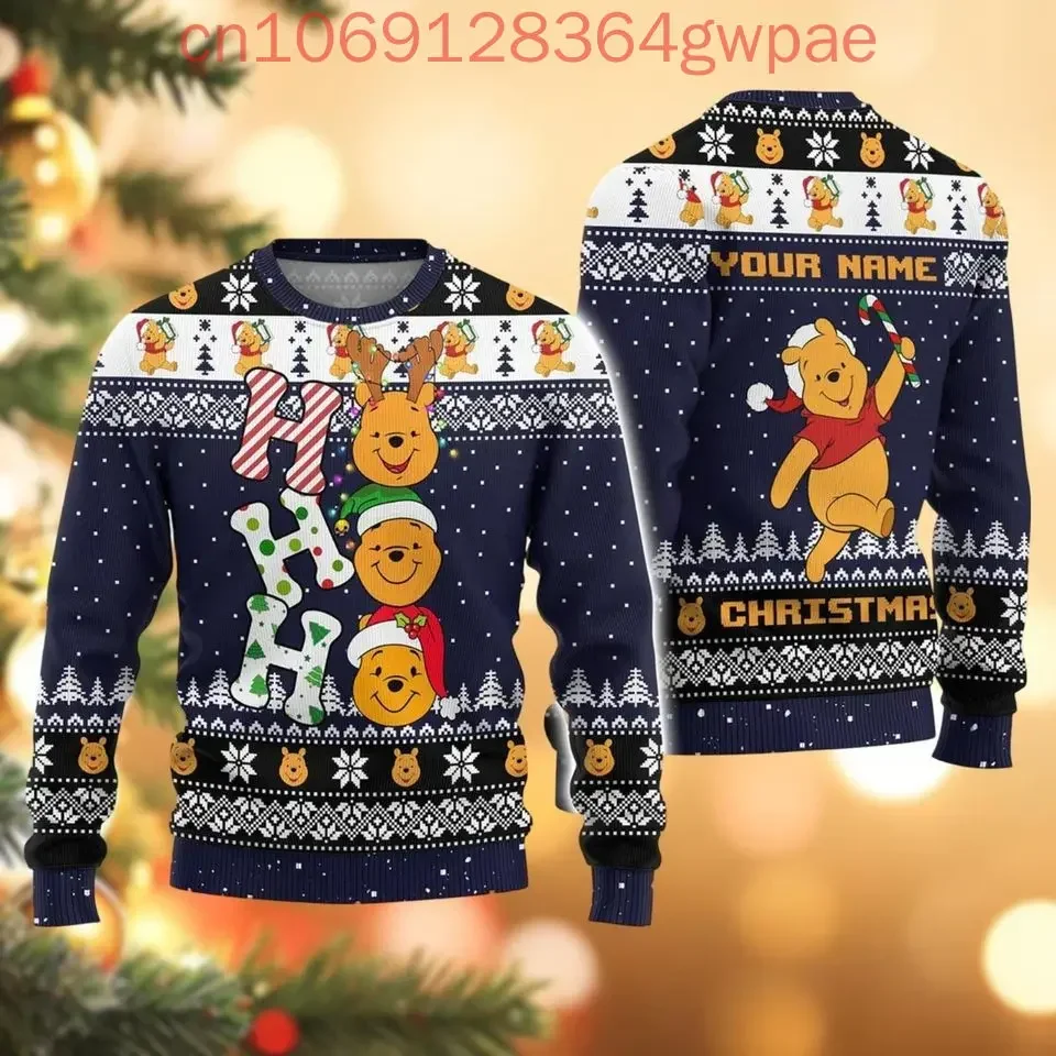 Winnie the Pooh Ugly Sweater Disney Ugly Christmas Sweater Xmas Gifts Anime Eeyore Ugly Christmas Sweater