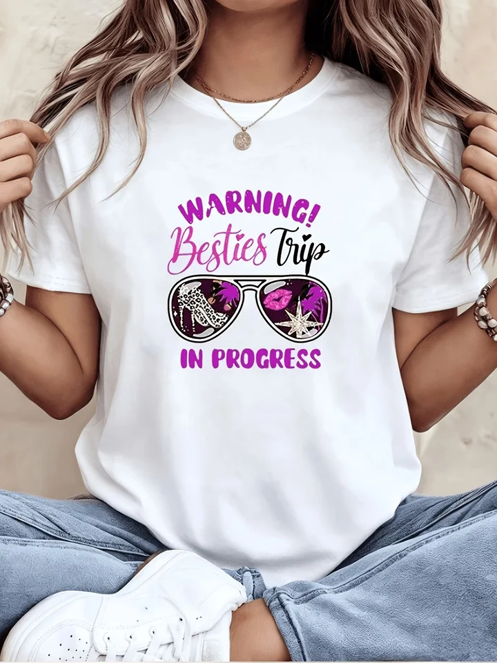 Womens Besties Trip Graphic TShirt for Travel