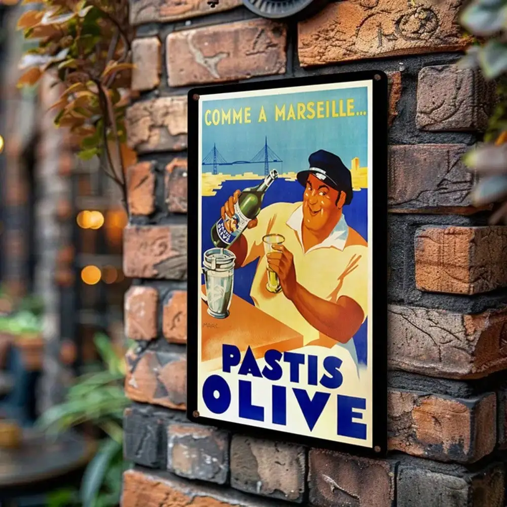 Винтажный синий художественный постер, 1 шт., настенное искусство в стиле ретро для бара и ресторана, 8x12 дюймов/20x30 см