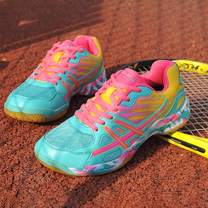 

Детская обувь для бадминтона, уличная нескользящая теннисная обувь, детские дышащие вязаные кроссовки для настольного тенниса, тренировочная обувь для бега и фитнеса