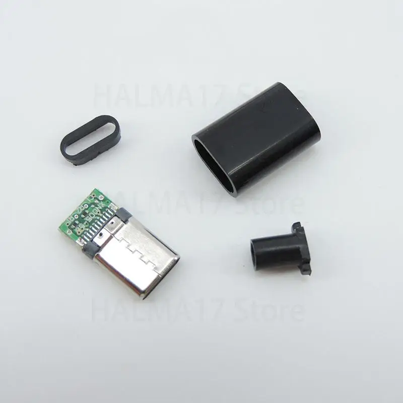 TYPE C USB 3.1 24 Pin Male Plug Welding Connector Adapter with Housing Type-C Charging Plugs Data Cable Accessories Repair J17