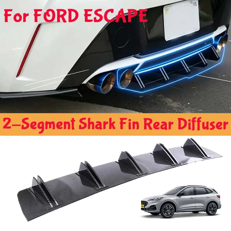 For FORD ESCAPE Shark Fin Rear Diffuser Split Chassis Spoiler Auto Aerodynamic Parts Aerodynamic Modification