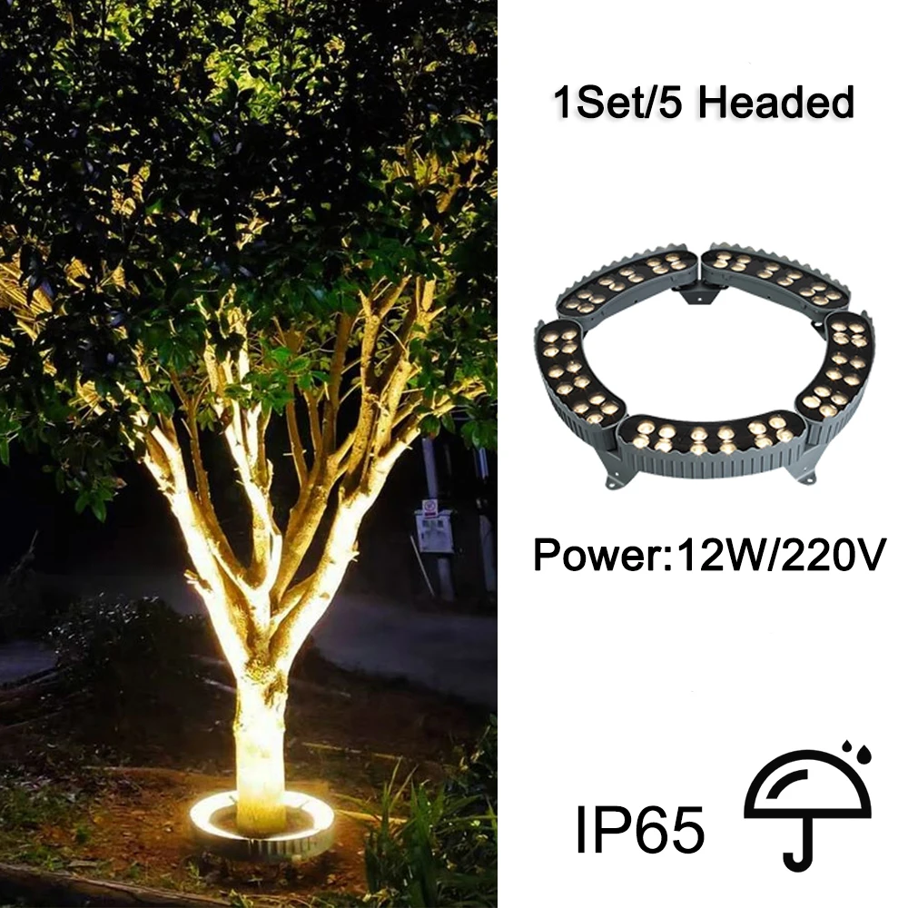 5 PZ/1 SET LED Per Esterni Albero Spot Luce LED Wall Washer In Alluminio IP65 sotto grandi alberi e coni cilindrici