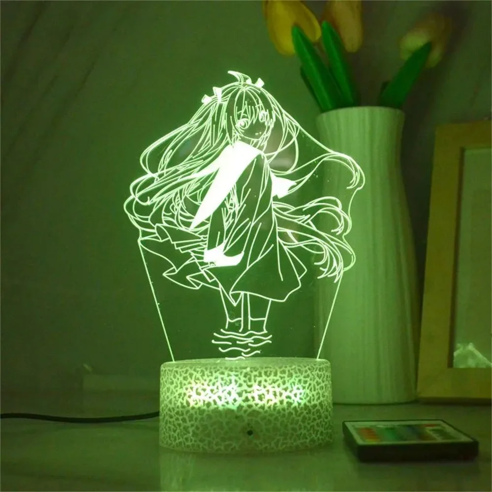 Lampa Led dziewczyna Anime ATRI 3D Manga ア ト リ 3D lampki akrylowe ozdoby do lampy do sypialni na noc prezenty urodzinowe dla dzieci