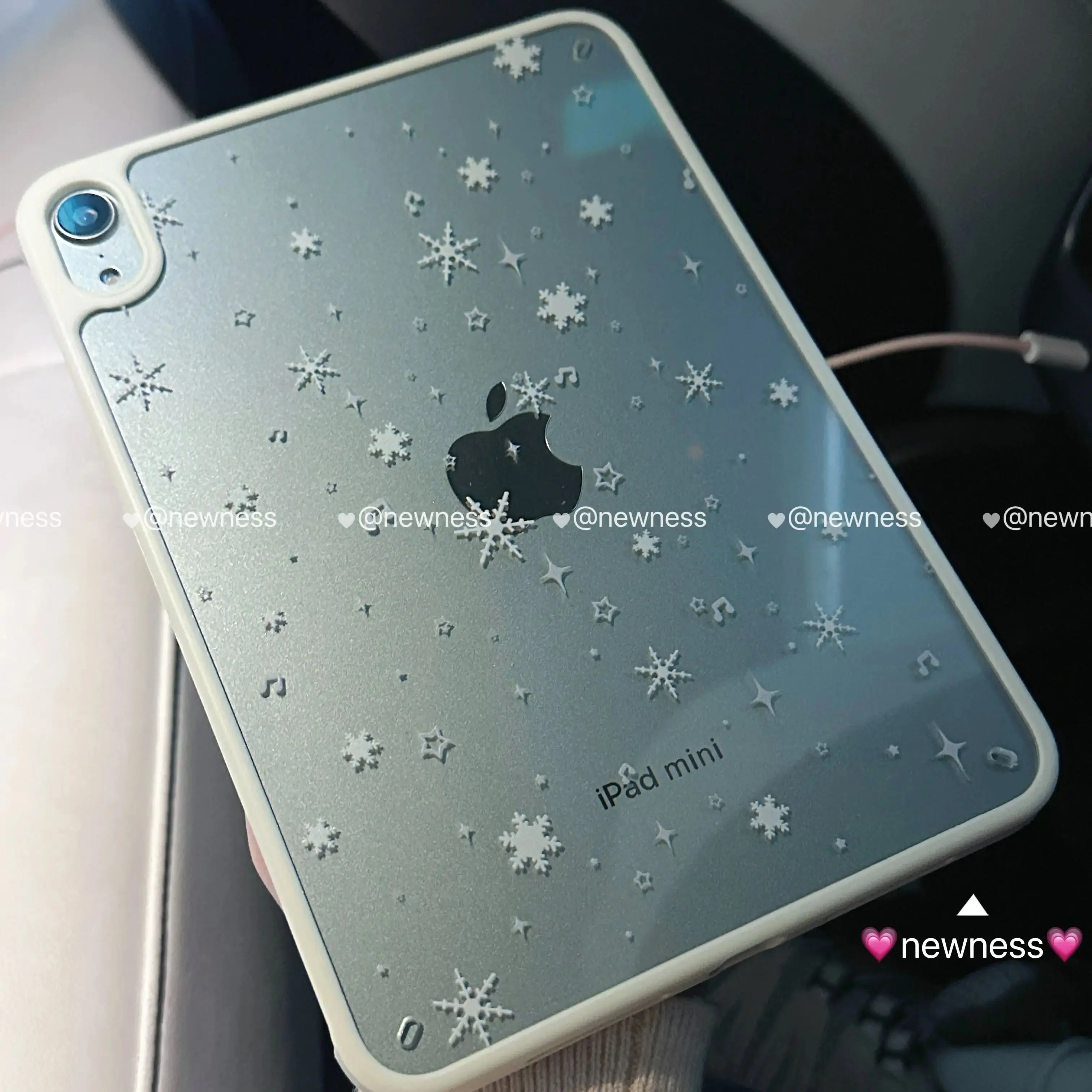 

Snowflake Music Note Simple Korean Ins For iPad Case iPad Mini Pro Air 6 10 9 8 7 5 7 2 1 Acrylic Back Cover with Pencil Slot