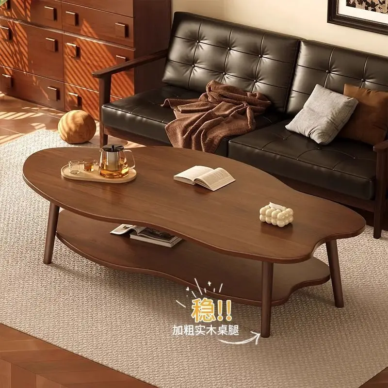 

Coffee table small apartment new light luxury double-layer sofa tea table rental house small table modern living room home