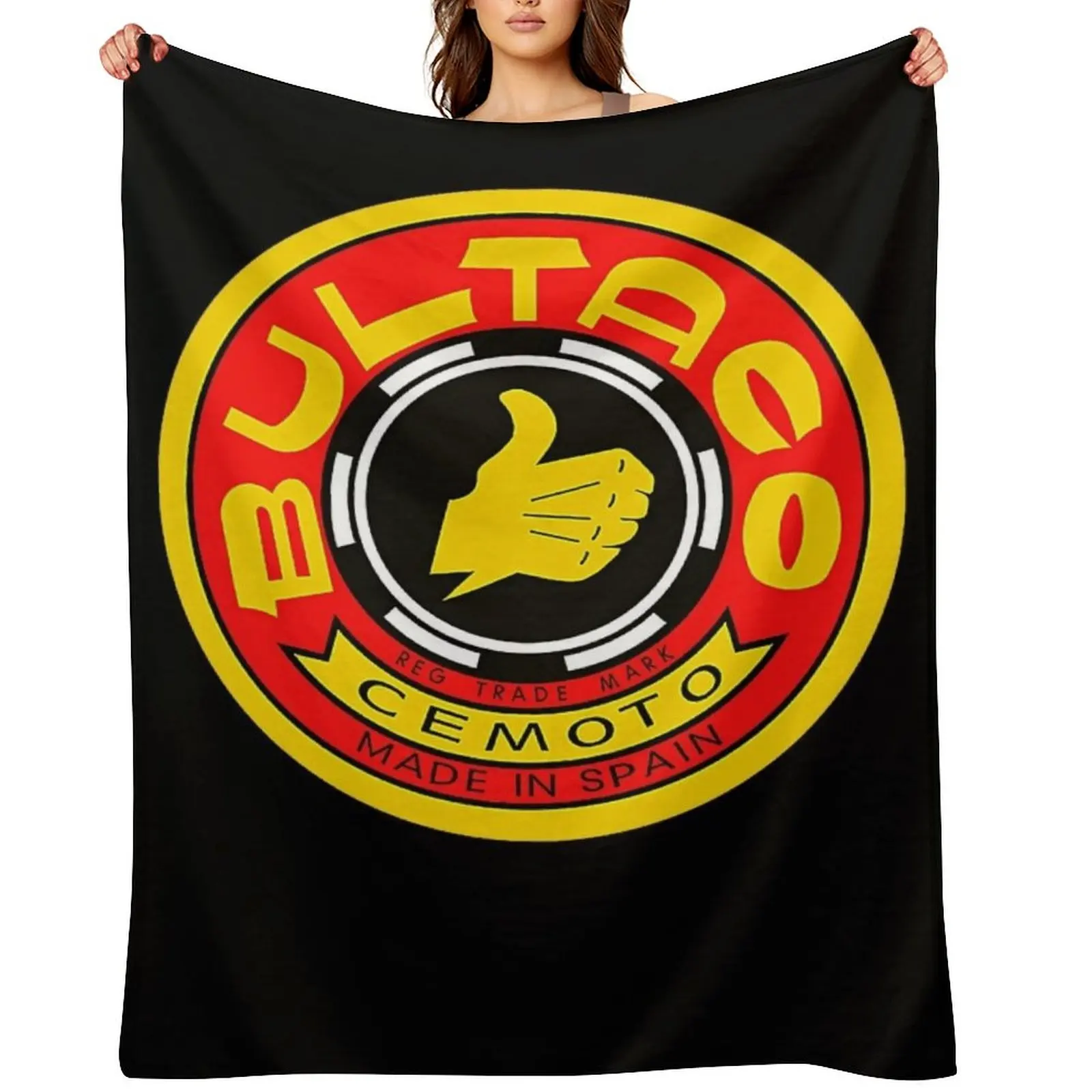 

Bultaco Cemoto Motorcycle Logo T-Shirt Throw Blanket Furrys Moving blankets ands Soft Beds Blankets