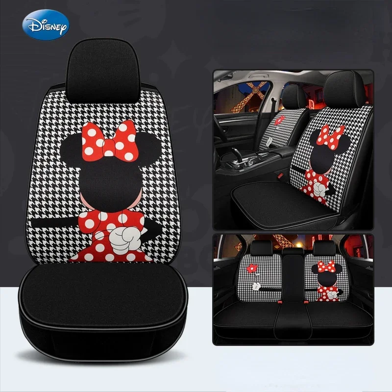 Disney Cartoon Car Seat Cushion Universal All-Season Seat Cover Car Accessories Interior Cute Female Seat Cover