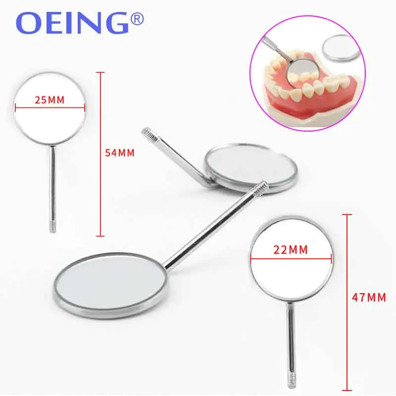 5/10Pcs Dental Mouth Mirror Stainless Steel Odontoscope Mirror Anti Fog Front Surface Oral Teeth Exam Care Dentist Equipment