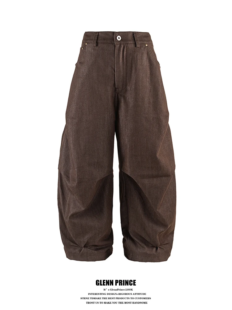 

Мужские широкие брюки в стиле ретро-американский кэжуал, свободные прямые брюки базового цвета для ранней весны, удобные повседневные брюки в стиле casual fashion.