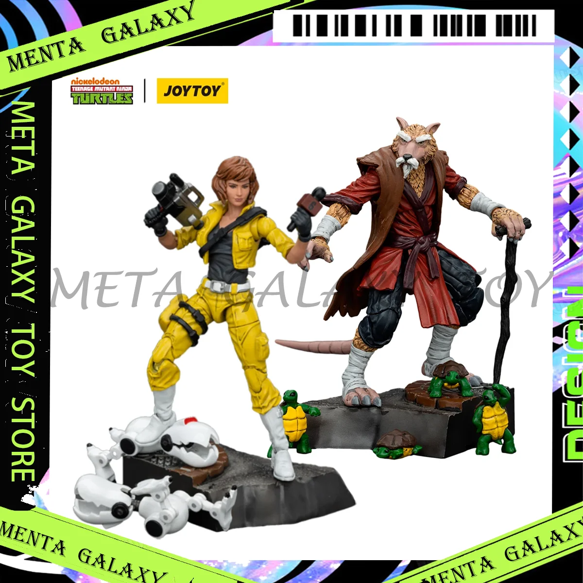 JOYTOY 1/18 Action Figure TMNT Anime Figurine Ninja Turtles Splinter Gk Figure April O'Neil Anime Figures Collectible Model Toys