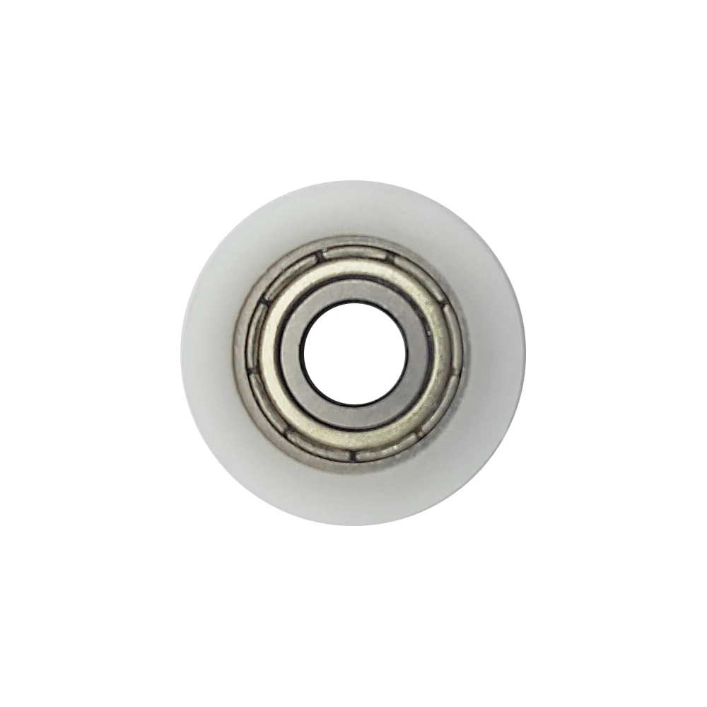 17mm Nylon Coated Outer Racer 5mm Shaft Bore Slide Door Window Guide Rail Roller Plastic Housing Ball Bearing Wheel