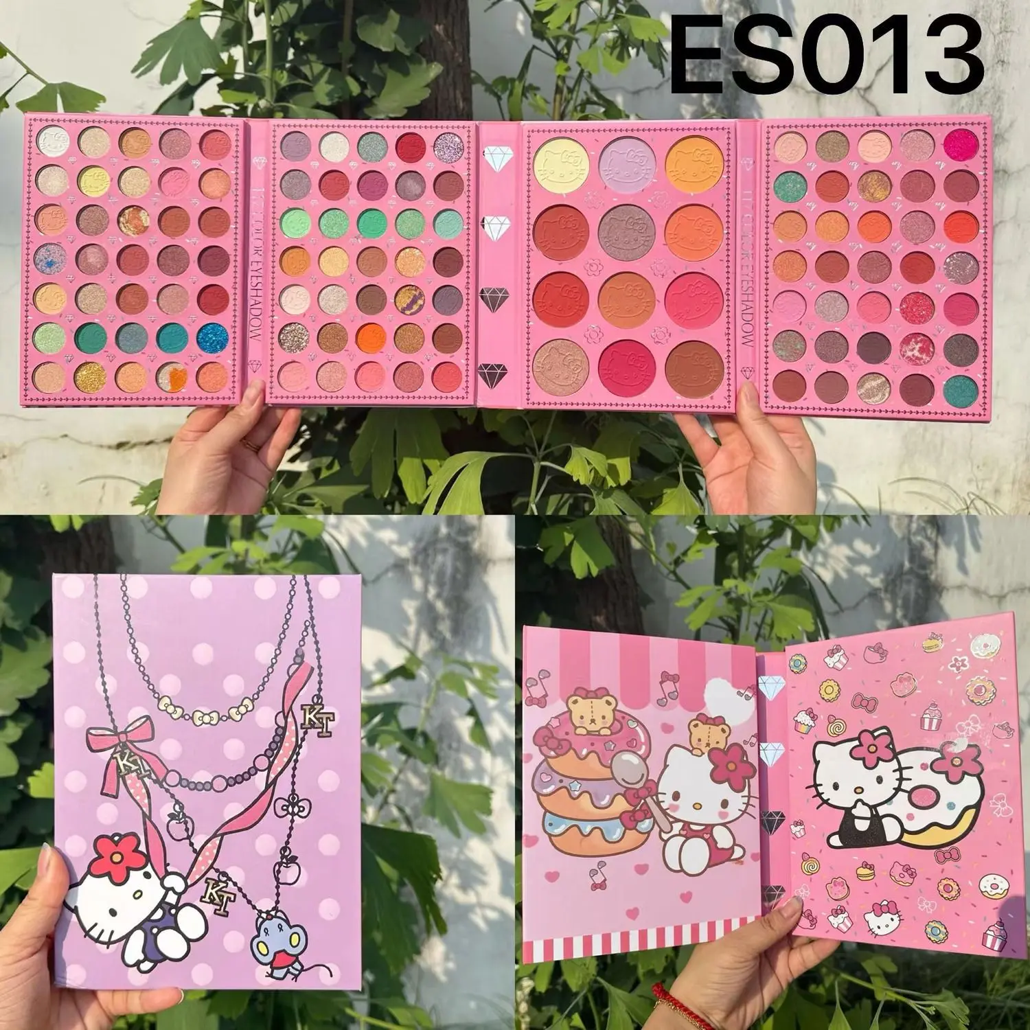 Paleta de sombras de ojos del cuarto piso, 117 colores, dibujos animados, Hello Kitty, resaltador mate, rubor, cosmético diario, regalo de fiesta y Festival