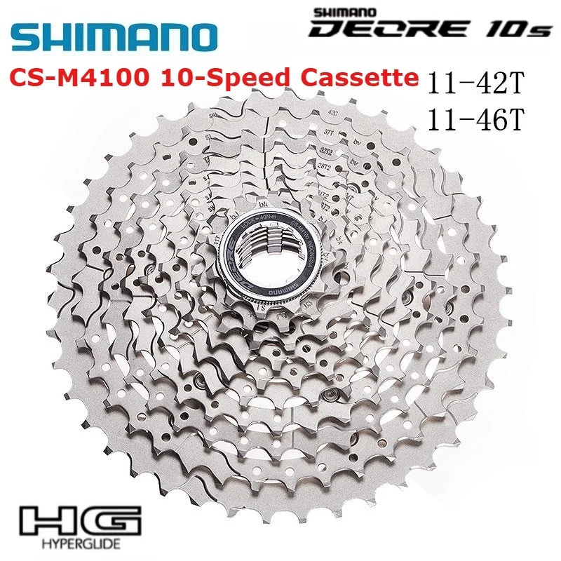 

Кассеты SHIMANO DEORE M4100, 10-скоростные кассеты CS-M4100 11-42/46T для горного велосипеда