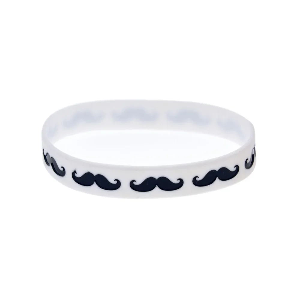 1 PC Moustached Silicone Wristband Mustache Rubber Bracelet Trendy Decoration Logo Adult Size