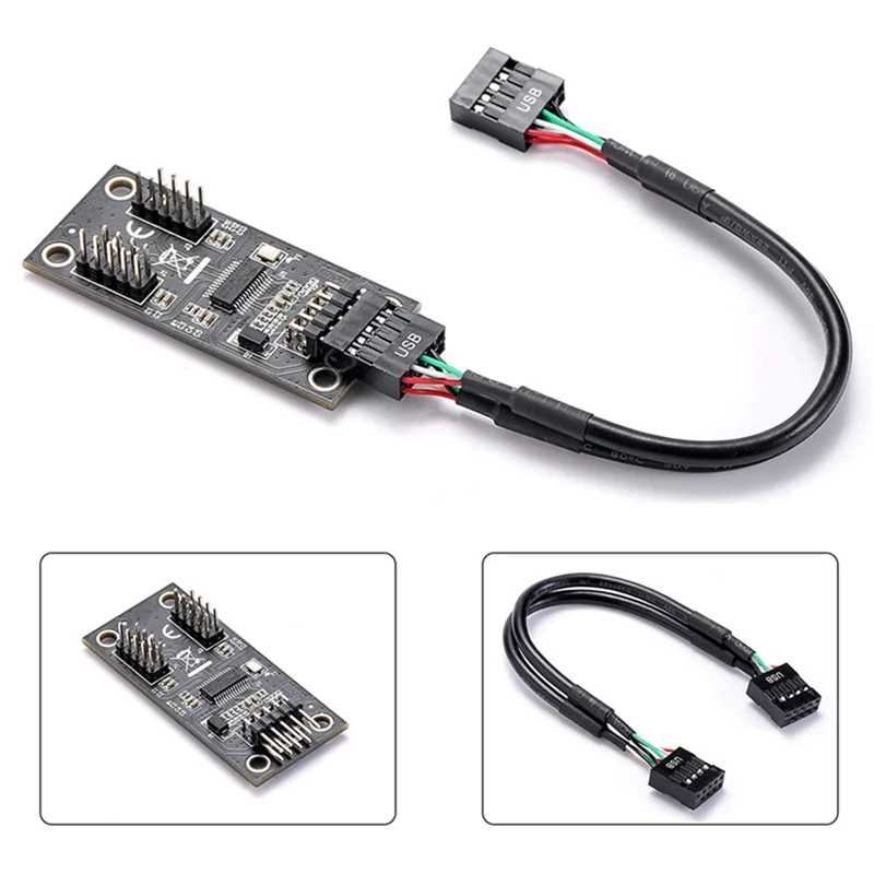 USB-Разветвитель USB 2.0 9pin-двойной адаптер концентратора 9pin