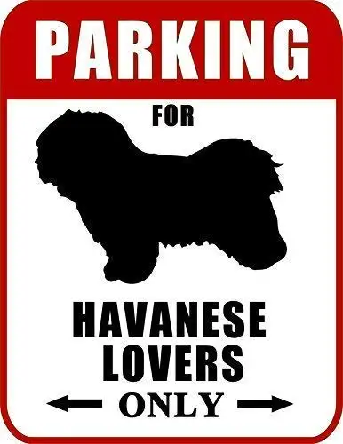 Metal Tin Sign Parking for Havanese Lovers Only Dog Sign Metal Aluminum Sign for Wall Art 8x12 Inch